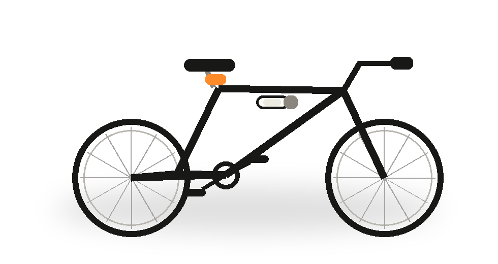 FitUp bicycle with orange adjustment accents
